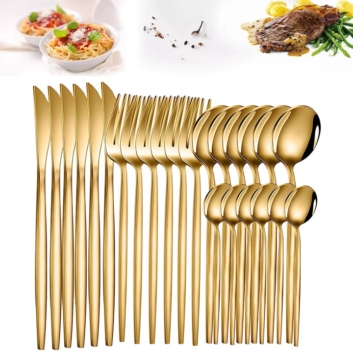 Set Posate Completo da 24 Pezzi: Acciaio Inossidabile