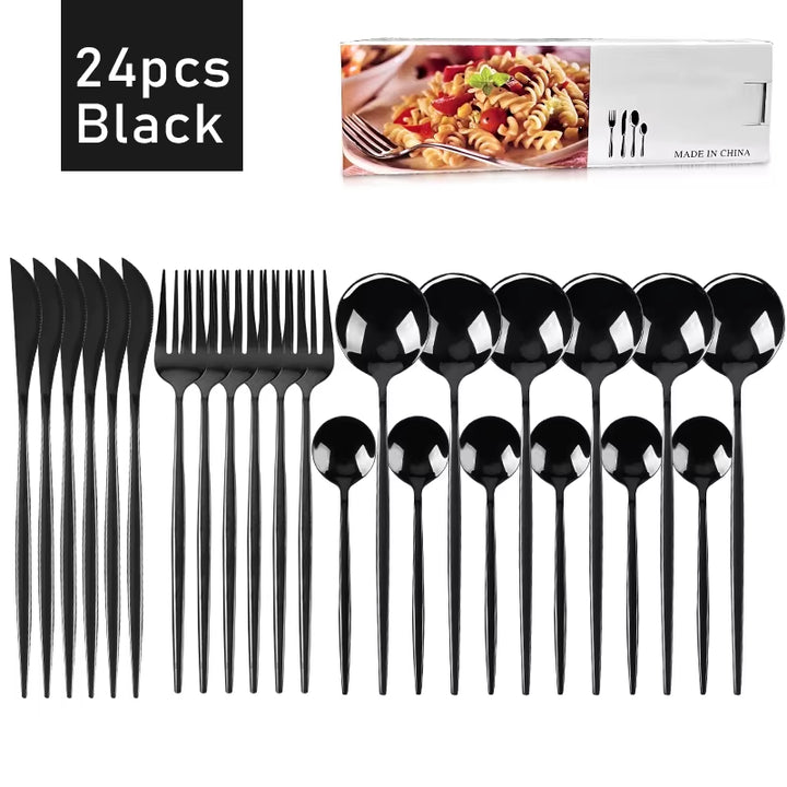 Set Posate Completo da 24 Pezzi: Acciaio Inossidabile