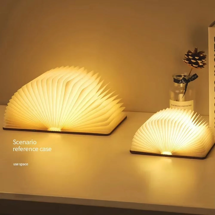 Lampada a Libro Pieghevole in Legno