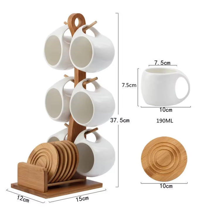 Set minimalista tazze + sottobicchieri