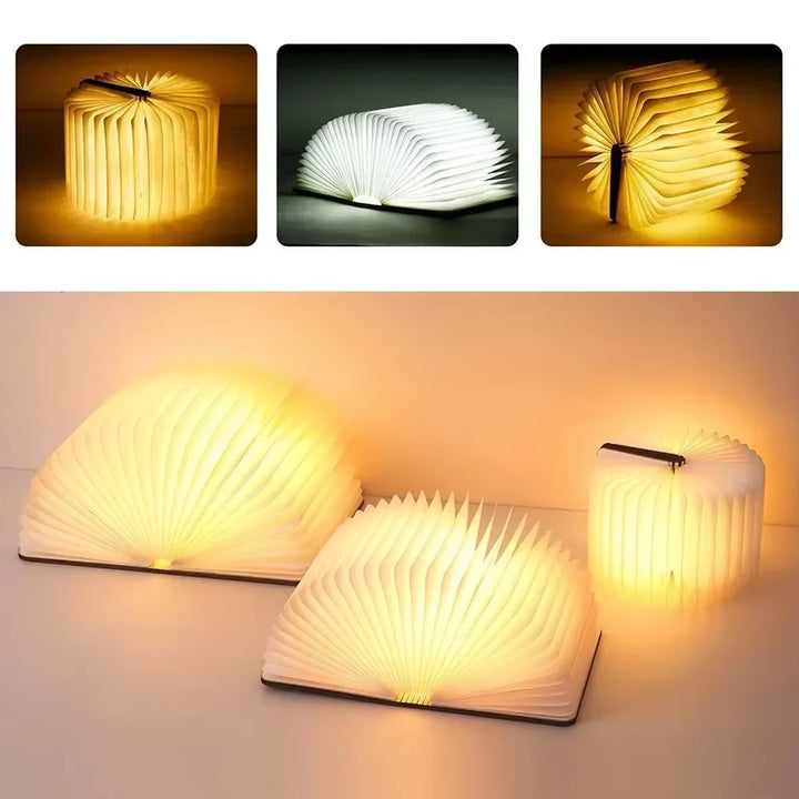 Lampada a Libro Pieghevole in Legno