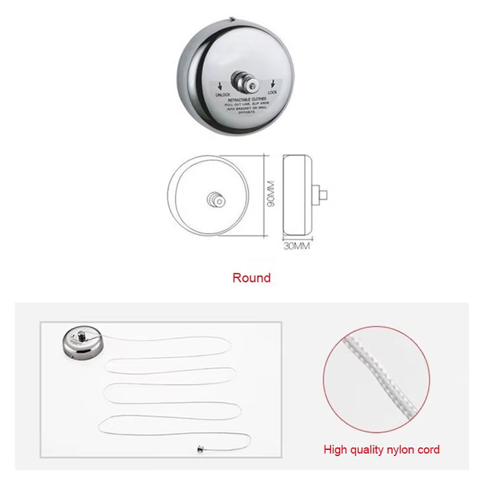 Stendibiancheria Retrattile in Acciaio Inox da Parete