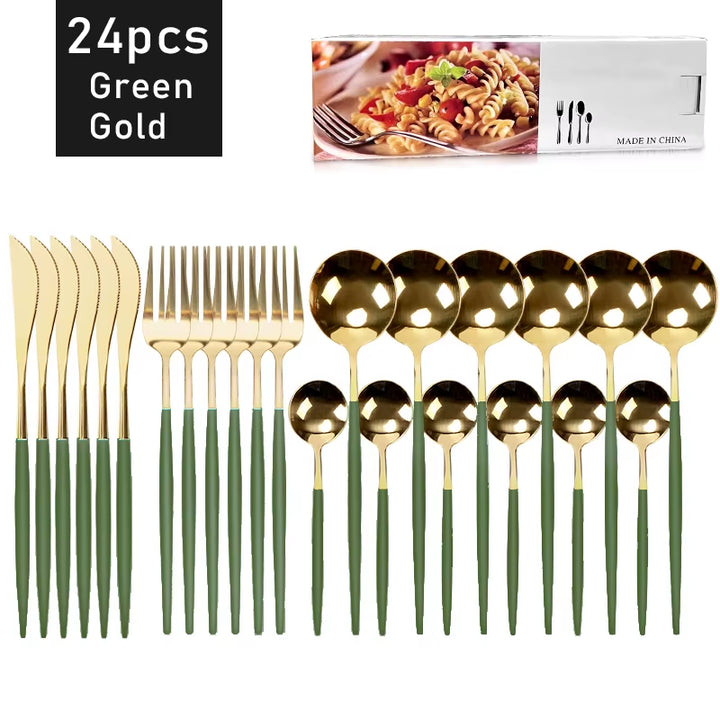 Set Posate Completo da 24 Pezzi: Acciaio Inossidabile