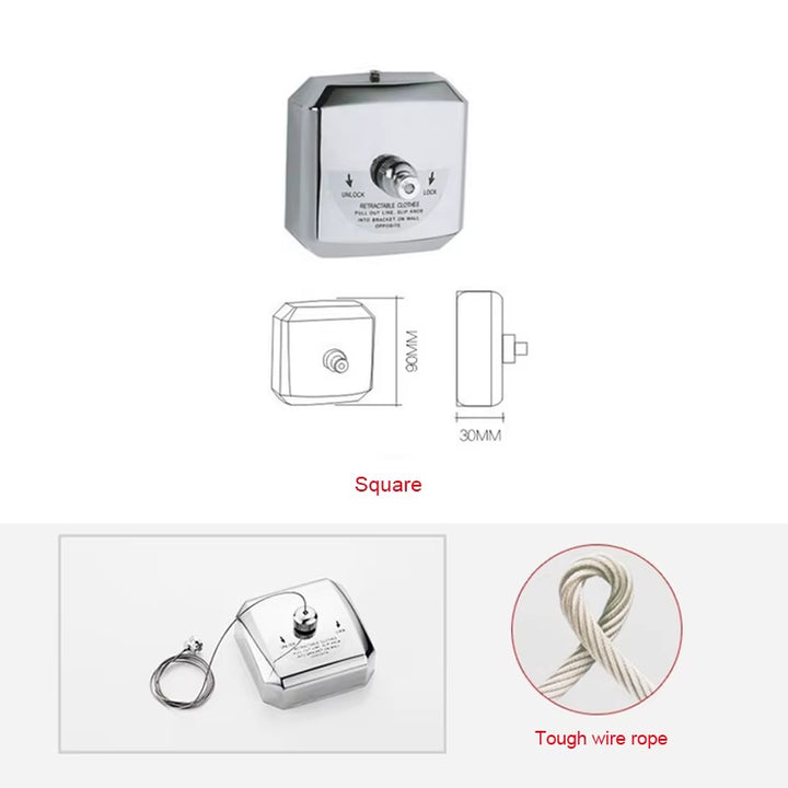 Stendibiancheria Retrattile in Acciaio Inox da Parete