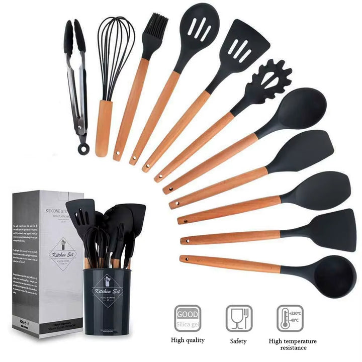 Set 12 Utensili da Cucina in Silicone Antiaderente