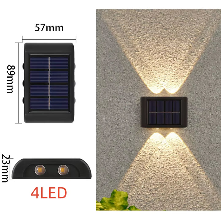 Lampada Solare LED da Parete per Esterno – Sensore Automatico, Impermeabile, Ideale per Giardino e Cortile