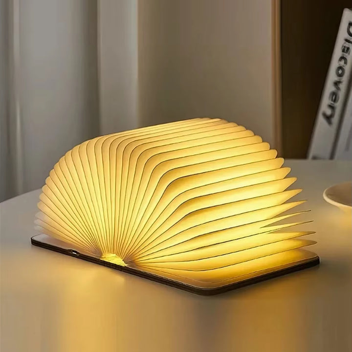Lampada a Libro Pieghevole in Legno