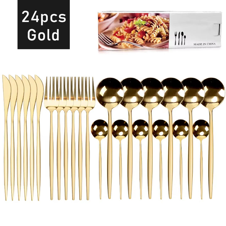 Set Posate Completo da 24 Pezzi: Acciaio Inossidabile