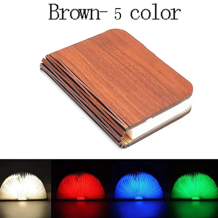 Lampada a Libro Pieghevole in Legno