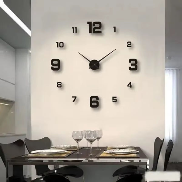 Frameless 3D Wall Clock – Modern and Silent Design